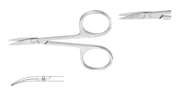 ОЧНІ НОЖИЦІ ВИГНУТІ Г/Г 90MM